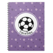 サッカーカッコいいガールピンク&ブラックスポーティパーソナライズされた ノートブック (正面)