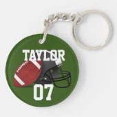 サッカーカッコいいパーソナライズされた選手の名前と数 キーホルダー (裏面)