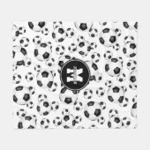 サッカーカッコいいボールのパターン男の子の女の子スポーツデカ フリースブランケット (正面(横))