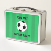 サッカーカッコいいボールフィールドカスタム メタルランチボックス (正面)