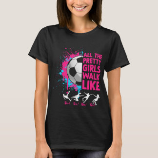 サッカーカラフルなおしゃれ女子はこう歩く Tシャツ