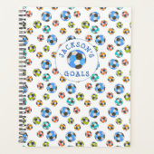 サッカーカラフルの名前の追加ゴール プランナー手帳 (正面)