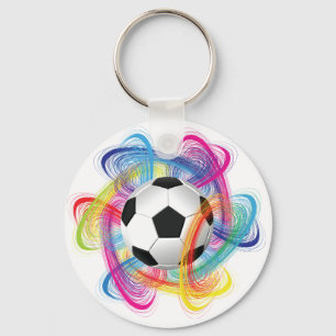 サッカーカラフルボールのキーチェーン キーホルダー