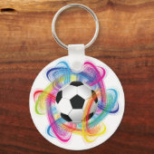 サッカーカラフルボールのキーチェーン キーホルダー (正面)