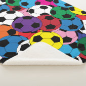 サッカーカラフルボールコラージュ シェルパブランケット (3/4)