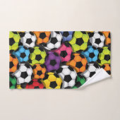 サッカーカラフルボールデザインバスタオルセット バスタオルセット (ハンドタオル)