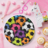 サッカーカラフルボールデザイン紙パーティープレート ペーパープレート (パーティー)