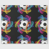 サッカーカラフルボール光沢ラッピング紙 ラッピングペーパー (フラット)