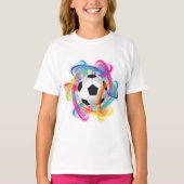サッカーカラフルボール女子Tシャツ Tシャツ (正面)