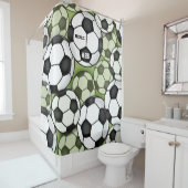 サッカーカラフルボール子供たち少年の名前ジャージー番号 シャワーカーテン (インサイチュ)