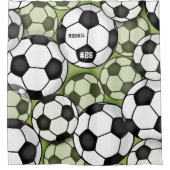 サッカーカラフルボール子供たち少年の名前ジャージー番号 シャワーカーテン (正面)