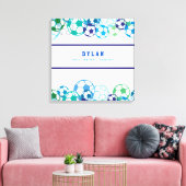 サッカーカラーバー(ユダヤ教の)バル・ミツバーサインインメモリーボード キャンバスプリント (インサイチュ (リビング))