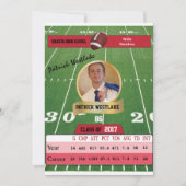 サッカーカード付き/統計グラフ招待状 – 赤 招待状 (正面)