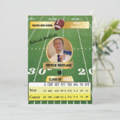 サッカーカード付/統計グラフ招待状-金ゴールド 招待状 (スタンド正面)