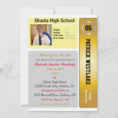 サッカーカード付/統計グラフ招待状-金ゴールド 招待状 (裏面)