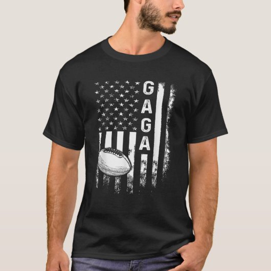 サッカーガガガスポーツ選手アメリカ国旗の男女性 Tシャツ (正面)