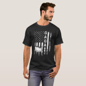 サッカーガガガスポーツ選手アメリカ国旗の男女性 Tシャツ (正面フル)