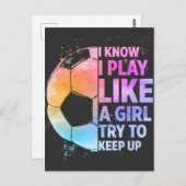 サッカーガールの声明サッカー選手 ポストカード (正面/裏面)