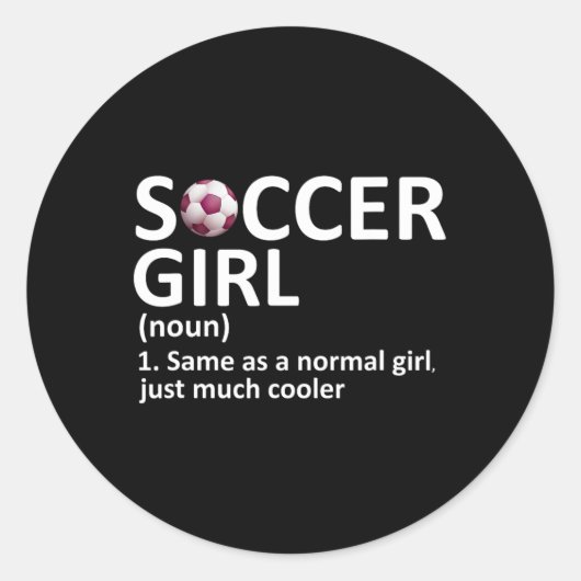 サッカーガールの定義 楽しいサッカーガール ラウンドシール (正面)