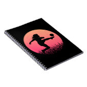 サッカーガールシルエット美しい太陽 ノートブック (右側)