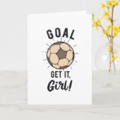 サッカーガールズインスピレーションことわざゴール カード (黄色い花)