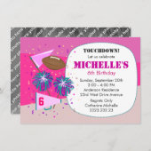 サッカーガールズチルドレンズパーティの招待状 招待状 (正面/裏面)