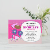 サッカーガールズチルドレンズパーティの招待状 招待状 (スタンド正面)