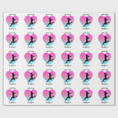 サッカーガールハート（名前あり） ラッピングペーパー (フラット)