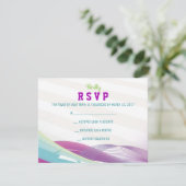 サッカーガールバー(ユダヤ教の)バル・ミツバー招待状返信カード 招待状 (スタンド正面)