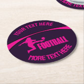 サッカーガールプレーヤー，チーム，誕生日ガールギフト ラウンドペーパーコースター (アングル)