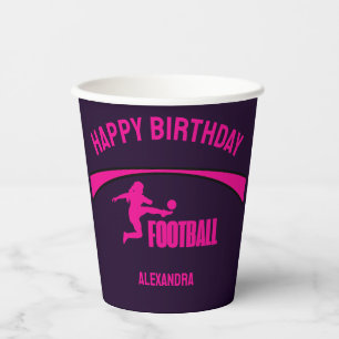 サッカーガールプレーヤー,チーム,誕生日ガールギフト 紙コップ