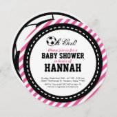 サッカーガールベビーシャワー招待状 招待状 (正面/裏面)