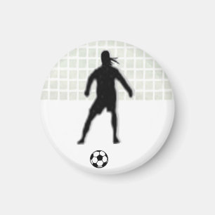 サッカーガールラベルゴールキーパー(女性) – ホワイト – R マグネット