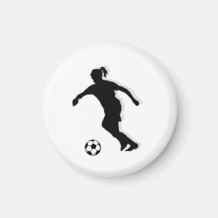 サッカーガールラベル選手(女性) – 白 – R マグネット