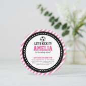 サッカーガール誕生日招待状 招待状 (スタンド正面)