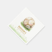 サッカーガール誕生日 パーソナライズされた スタンダードカクテルナプキン (角)