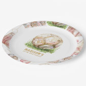 サッカーガール誕生日 パーソナライズされた ペーパープレート (アングル)