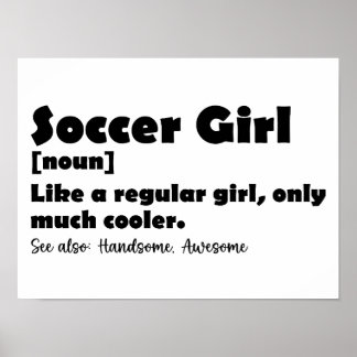 サッカーガール辞書の定義サッおもしろいカー ポスター