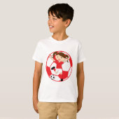 サッカーガール1とボー赤と白ル Tシャツ (正面フル)