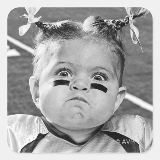 サッカーガール スクエアシール (正面)