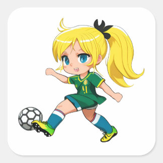 サッカーガール スクエアシール