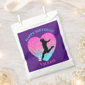 サッカーガール「ハッピーバースデー」ハート フェイバーバッグ (クリップ留めされた状態)