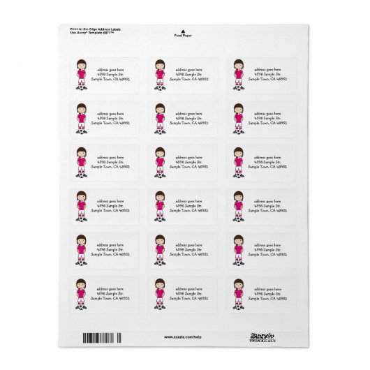 サッカーガール ラベル (フルシート)