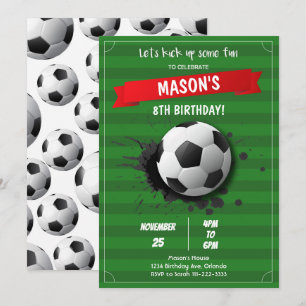 サッカーキックアップいくつかのおもしろい誕生日招待状 招待状