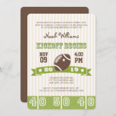 サッカーキックオフアニーエイジ誕生日 招待状 (正面/裏面)