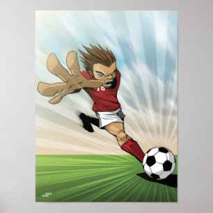 サッカーキックポスター ポスター