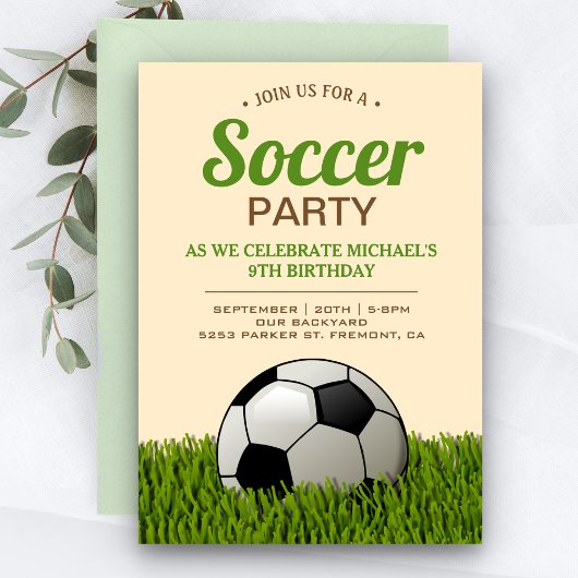 サッカーキッズの誕生日パーティー 招待状