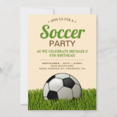 サッカーキッズの誕生日パーティー 招待状 (正面)