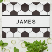 サッカーキッズサッカーパターンサッカーの誕生日 キッチンタオル (折り畳み)