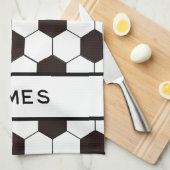 サッカーキッズサッカーパターンサッカーの誕生日 キッチンタオル (四つ折り)